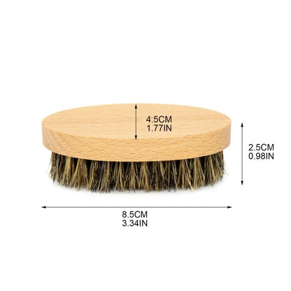 Beard Grooming Brush Oval Men Beard Brush for FACIAL Hair Soft Boar Bristle Brus,Special for Real Hair Wigs
