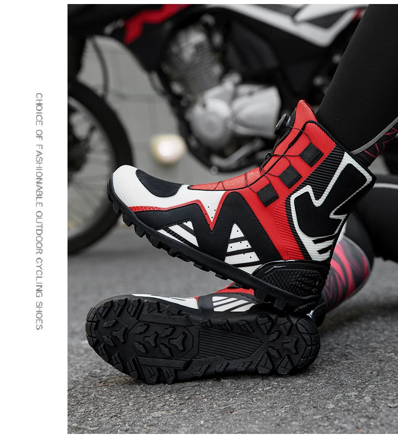 Motorcycle protective riding boots men four season fashion high top anti slip wear-resistant comfortable off-road cycling boots