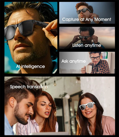 Xiaomi 8K AI Smart Glasses Multifunctional Camera Bluetooth Call Voice Assistant Music Player Translate Photochromic HD Glasses