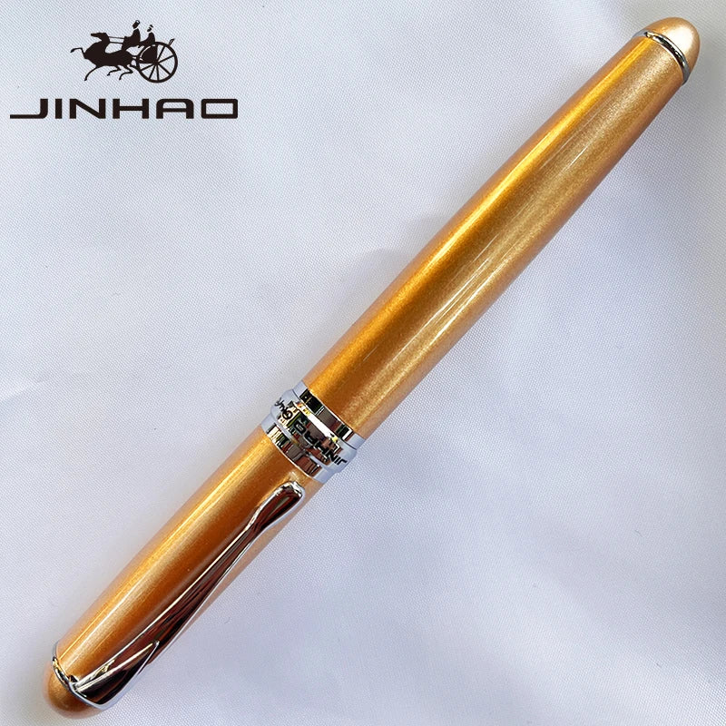 1 PCS Jinhao X750 Fountain Pen Set Medium Nib With Ink Converter Silver Trim Fancy gift calligraphy writing pen