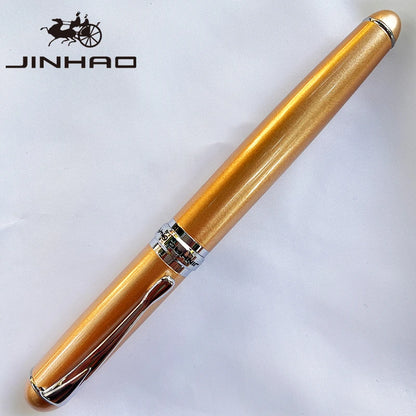 1 PCS Jinhao X750 Fountain Pen Set Medium Nib With Ink Converter Silver Trim Fancy gift calligraphy writing pen