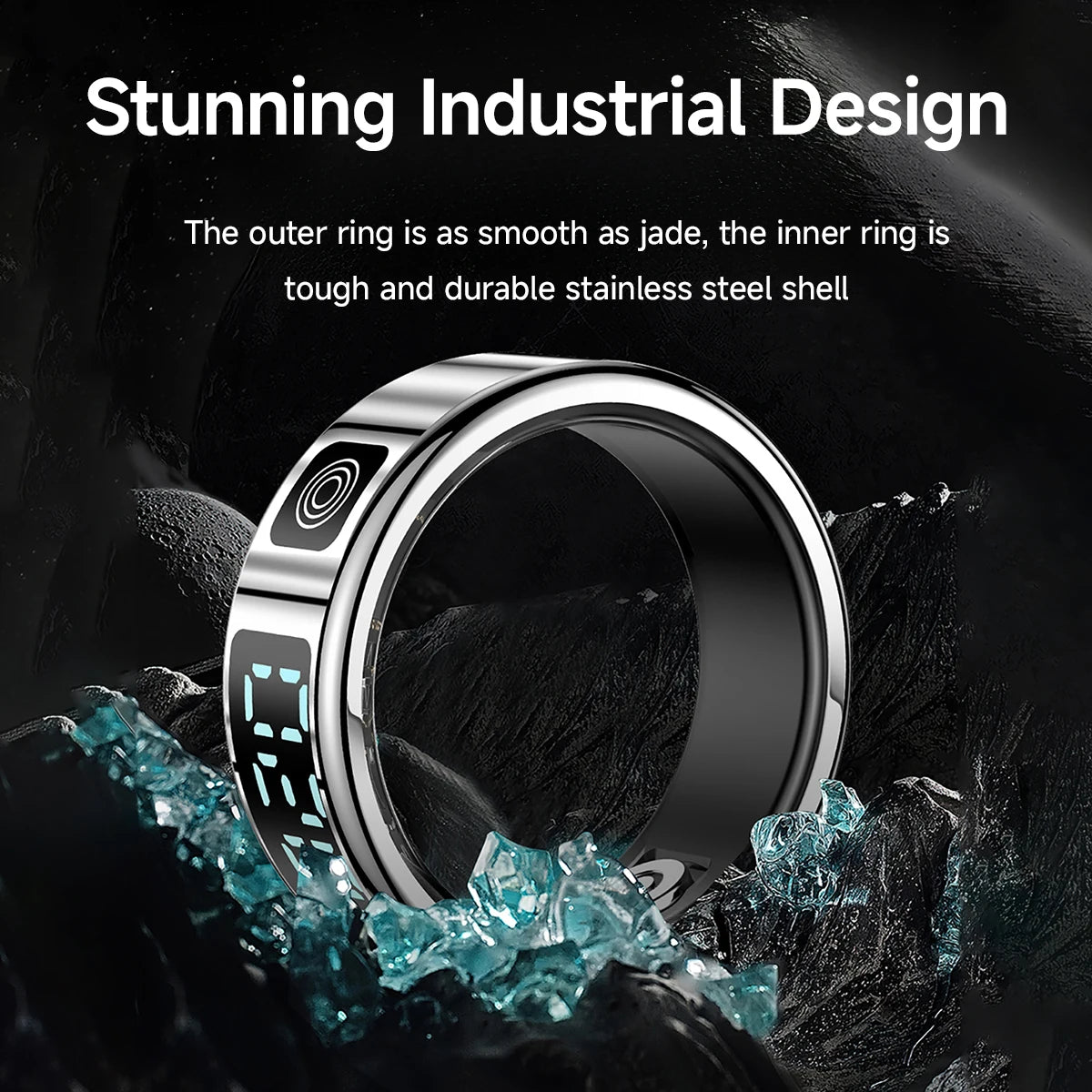 2026 New Smart Ring Display Screen Gestures Brush Video 5ATM Waterproof  Remote Camera Blood Pressure Monitoring For Men Women