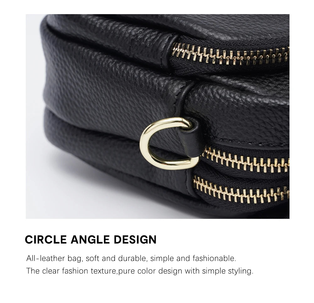 Zency Women Soft Leather Elegant Small Handbags Roomy Crossbody Bag With High Quality Vintage Hardware For Girls Leisure Purses