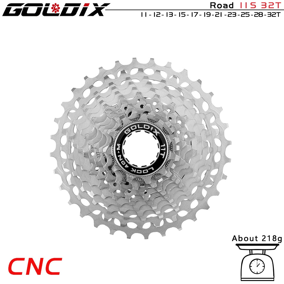 GOLDIX Ultralight CNC Road Bike Cassette 11/12 Speed k7 11S 12S 28T/32T/34T/36T Cassette Sprocket for SHIMANO HG