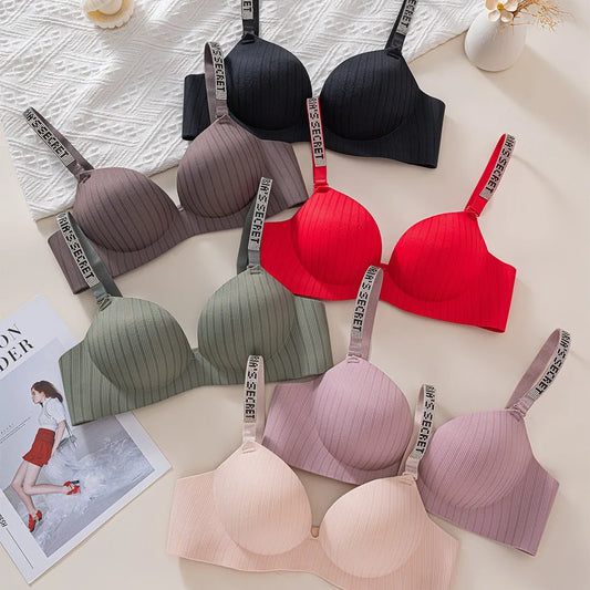 Shantou Seamless Bra Nylon Fabric Comfortable No Steel Ring Strap Underwear Women Gather Small Chest Look Big Sexy Bra