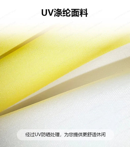 2m yellow striped umbrella with tassels, outdoor shade, beach umbrella, courtyard camping, sun protection