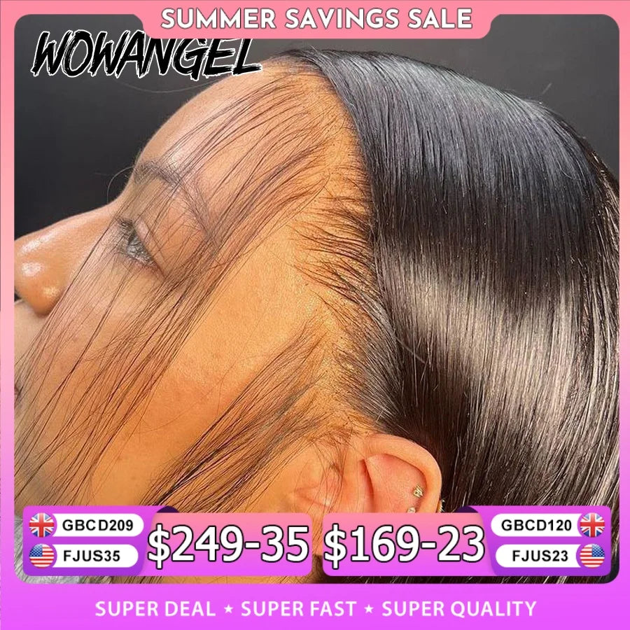 WOW ANGEL HD Lace Frontal Wig 250% 13x6 HD Lace Front Wig Straight Hair Invisible HD Lace Melt Skin HD Lace Front Human Hair Wig