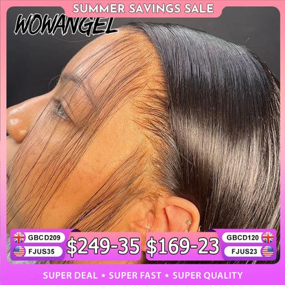 WOW ANGEL HD Lace Frontal Wig 250% 13x6 HD Lace Front Wig Straight Hair Invisible HD Lace Melt Skin HD Lace Front Human Hair Wig