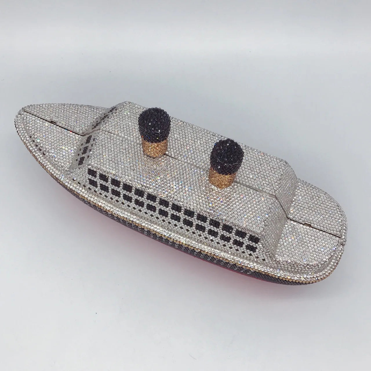 New Boat Crystals Clutch Purse RED Blue Women Gems Evening Clutch Bag Wedding Bridal Minaudiere Rhinestones Handbags and Purses