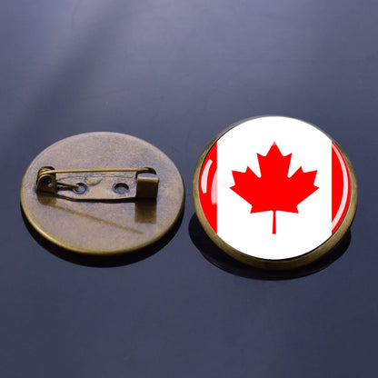 American Countries National Flag Brooch Pins U.S.A Mexico Canada Brazil Chile Columbia Flags Badge Patriot Gift