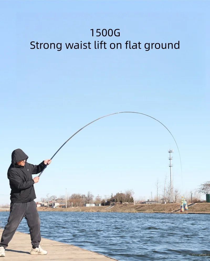 2.1-6.3-meter Lightweight Hard Tuned Carbon Fiber Fishing Rod Strength Fishing Rod Outdoor Fishing Equipment Travel Equipment