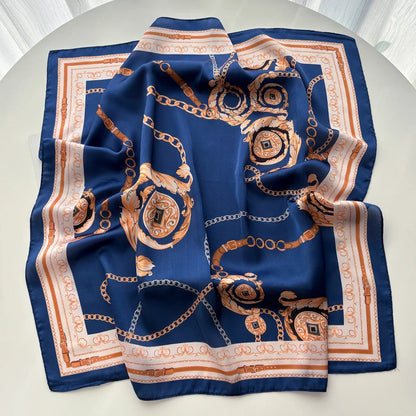 Luxury Women Square Scarf Silk Imitation Print Neckerchief Bandana Lady Shawl Scarves Wrap Head Hair Band Ties