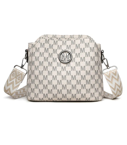 Synthetic Faux Leather Shoulder Bag For Women Retro Crossbody Bag with Golden "M" Monogram, Purse Work, Travel, Parties & Gifts
