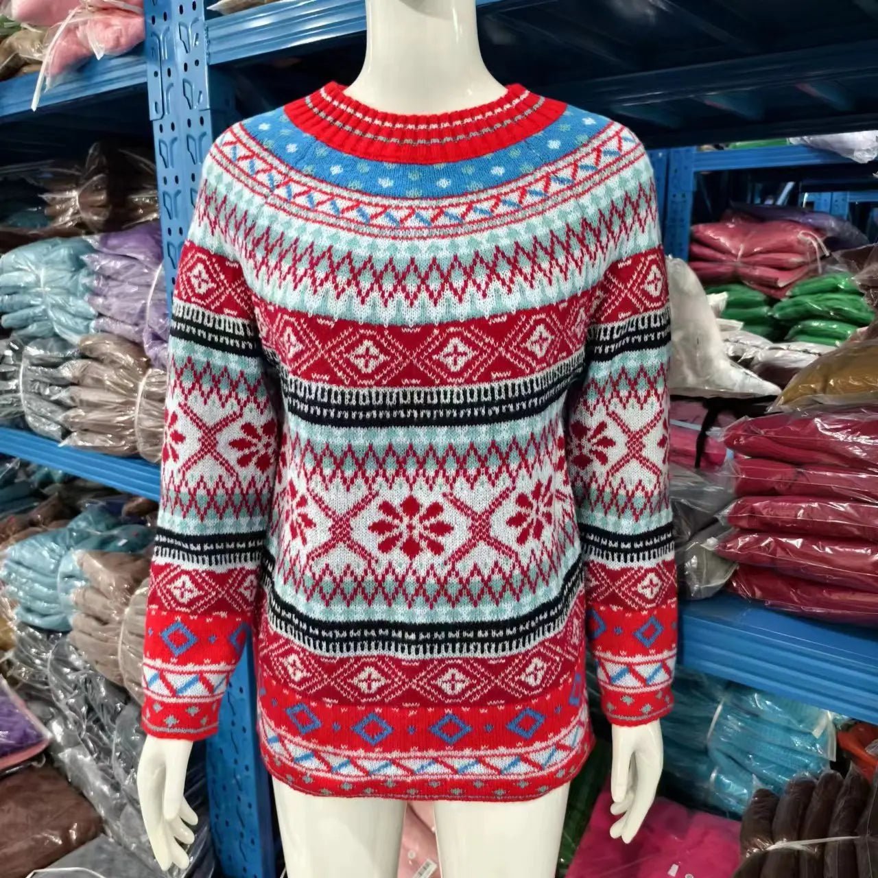 2025 Spring Knitted Women Sweater Print O-neck Long Sleeve Casual Loose Sweaters Female Winter Elegant Trendy Ladies Clothes