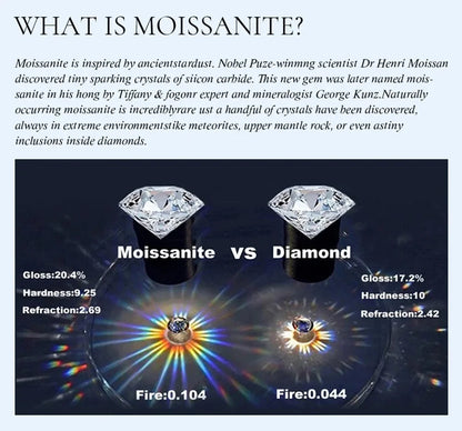18K White Gold 1-2 Carat Moissanite Ring for Women Platinum Pt950 Spinning Rose Romantic Ring Luxury Wedding Bands Fine Jewelry