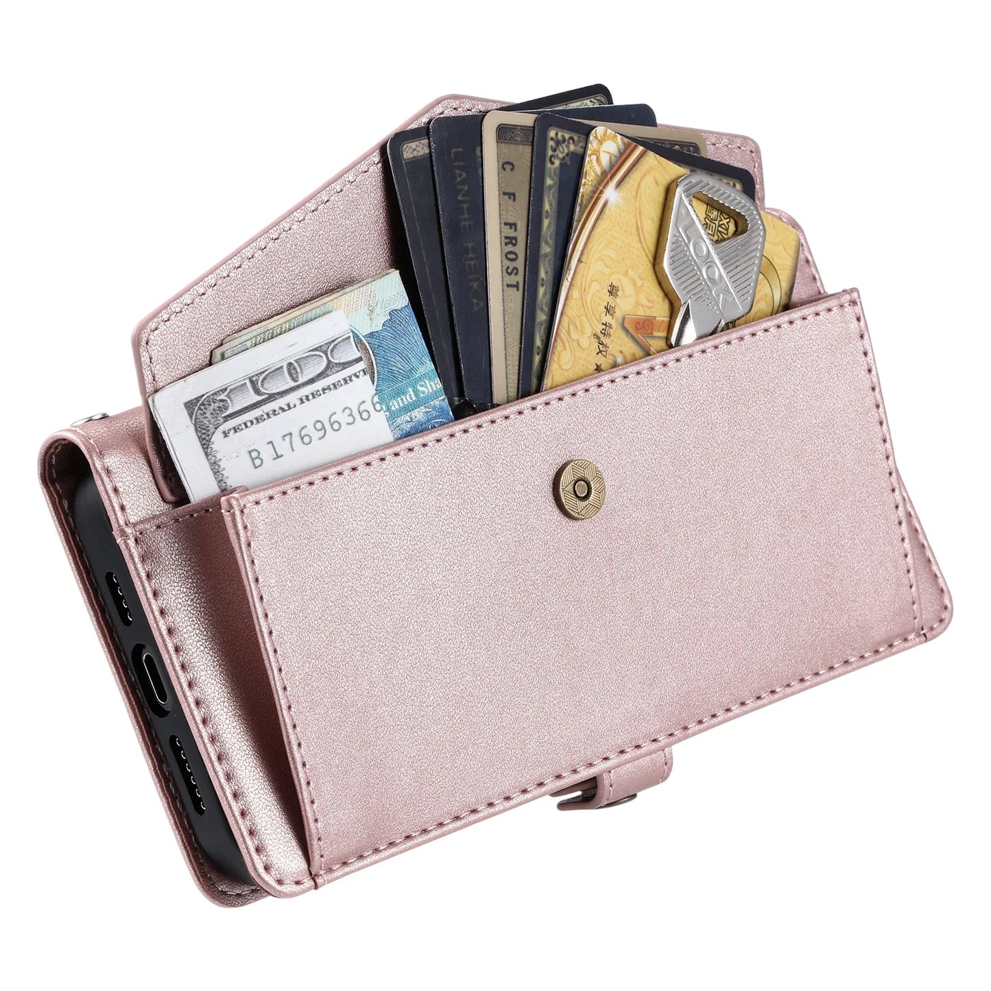 Crossbody Leather Wallet Case For iPhone17 16 Pro Air 16E 15 14 13 12 11 Pro Max XS XR SE 8 7 Card Solt Pocket Shoulder Cover
