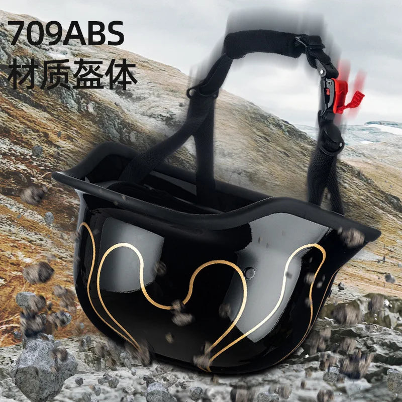 German Soldier Helmet Motorcycle for Harley Retro Half Helmet Motorcycle Helmet Summer 3C Certification Scoop Helmet Cruise Car