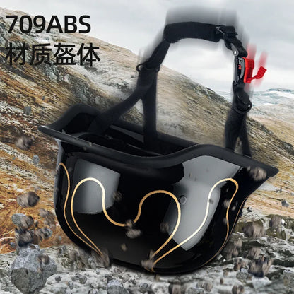 German Soldier Helmet Motorcycle for Harley Retro Half Helmet Motorcycle Helmet Summer 3C Certification Scoop Helmet Cruise Car