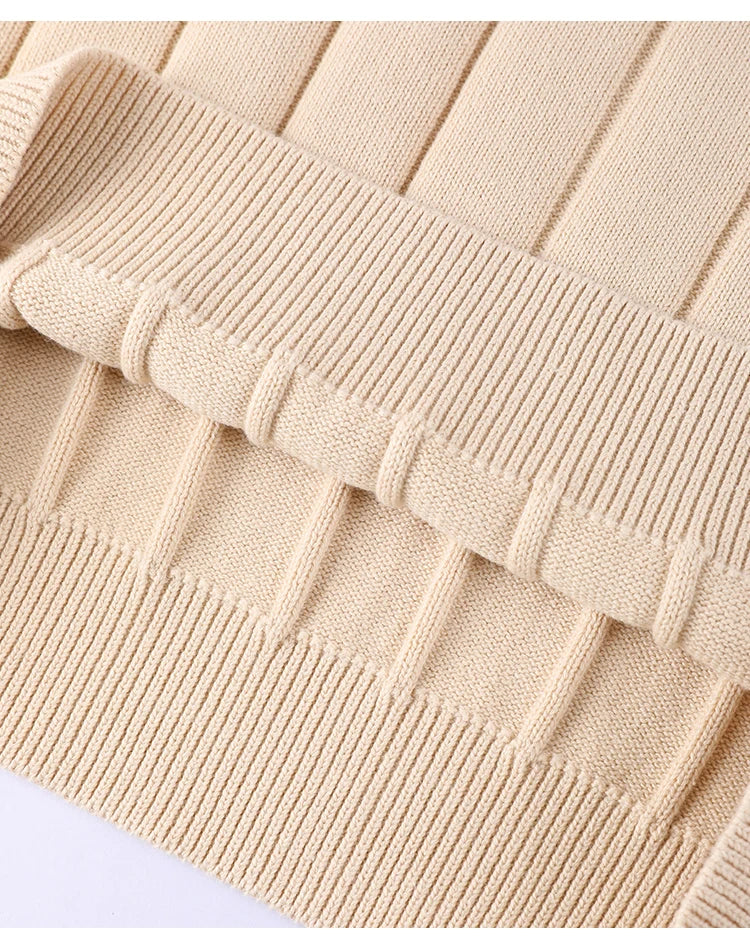 BY4521246 Women's Luxurious V-Neck Long Sleeve Sweater 100% Cotton Casual Knitted Pullover Fall Winter 2025