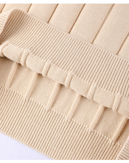 BY4521246 Women's Luxurious V-Neck Long Sleeve Sweater 100% Cotton Casual Knitted Pullover Fall Winter 2025