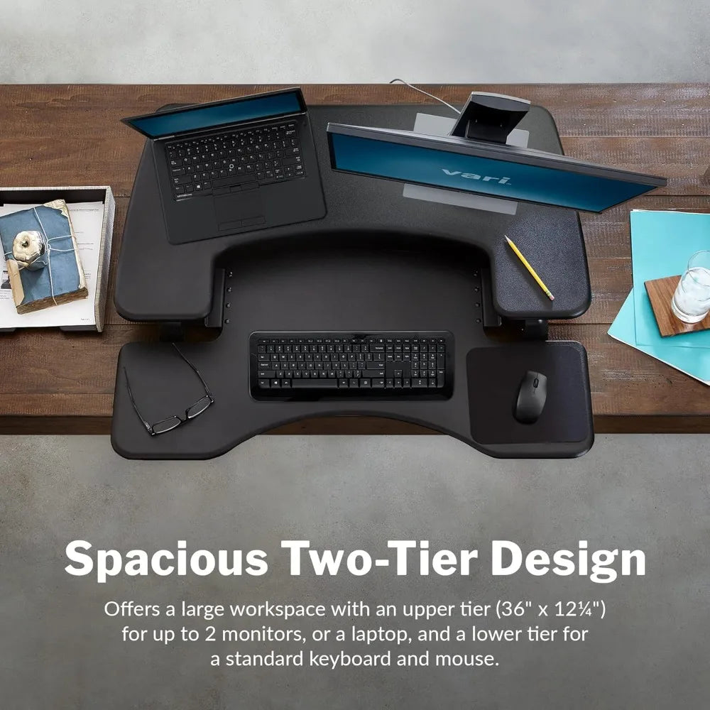 Desk Pro Plus 36 - Dual Monitor Standing Desk Converter - Adjustable Desk Riser with 11 Height Settings - Stand Up Ho.Customized