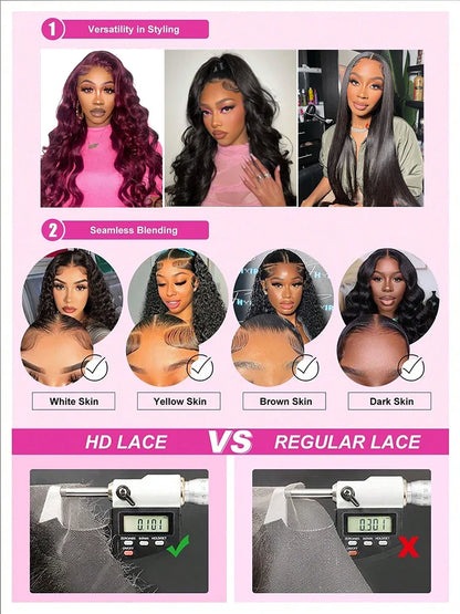 Chocolate Brown Body Wave Human Hair Wigs 13X4 HD Lace Frontal Wigs For Women Colored Brazilian Wet And Wavy Lace Front Wigs