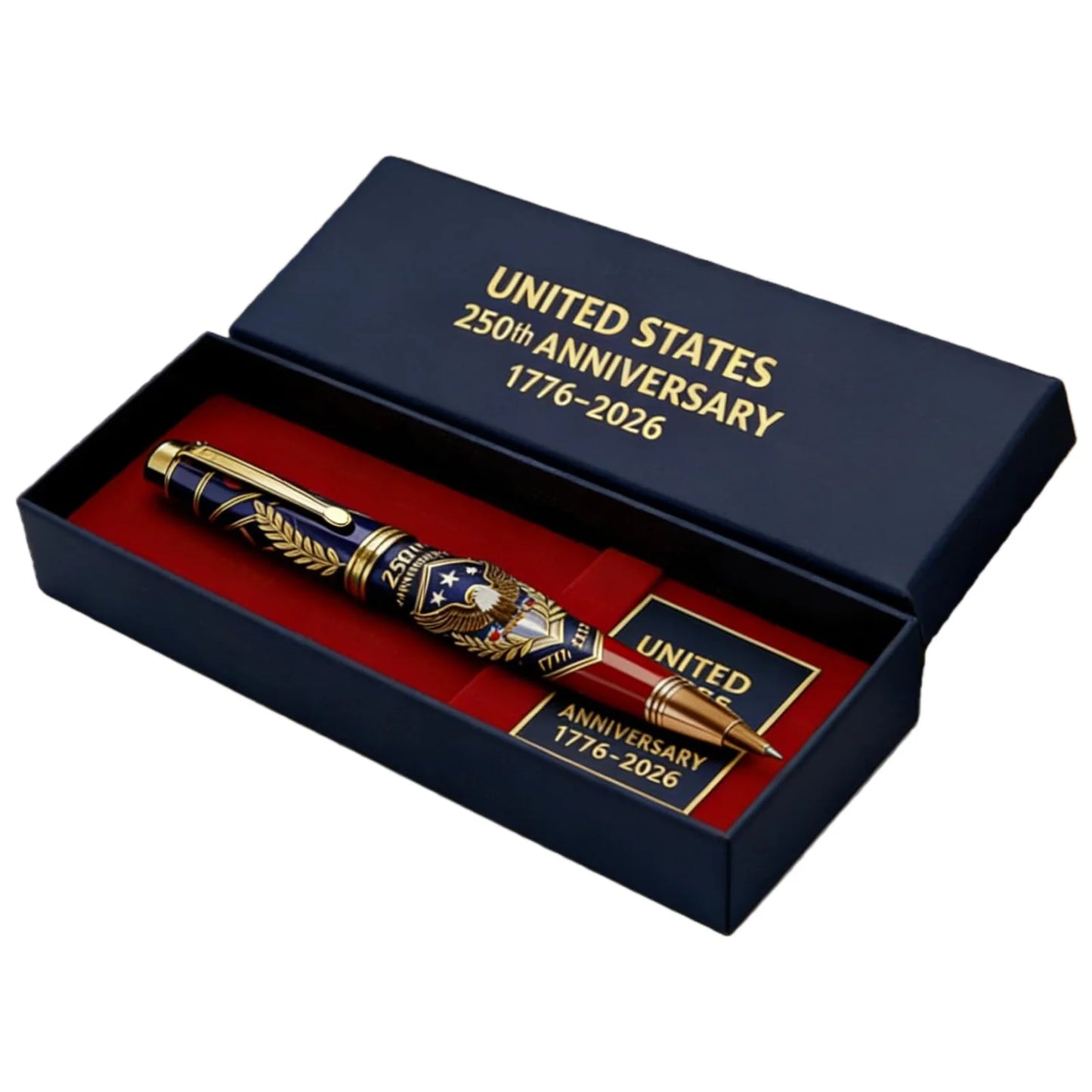250th Anniversary Commemorative Ballpoint Pen 1776-2026 Patriotic Engraved Gel Pen for Men Lawyers History Buffs Gift Souvenir