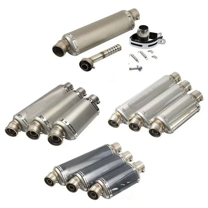 Stainless Steel 51mm Universal Motorcycle Exhaust Muffler Escape 310 370 440 mm Pipe 100cc-1000cc ATV GP Scooter For fz6 pcx125