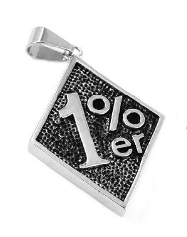 Wholesale Black Red Blue Yellow One Percent Pendant Stainless Steel Jewelry Classic 1% ER Biker Mens Women Pendant SWP0063A