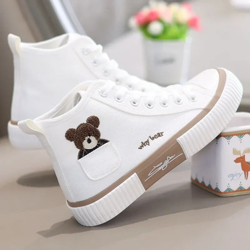 Women Breathable Sneakers Brand Sport  Woman Casual Vulcanized Shoe Flats High Top Zapatos Mujer Cute Canvas Shoes