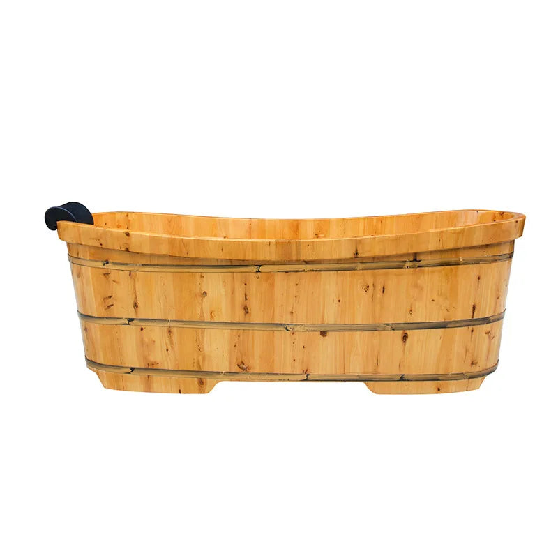 Lying bath bucket wooden tub  tub adult household bucket sweat sauna fumigation solid wood