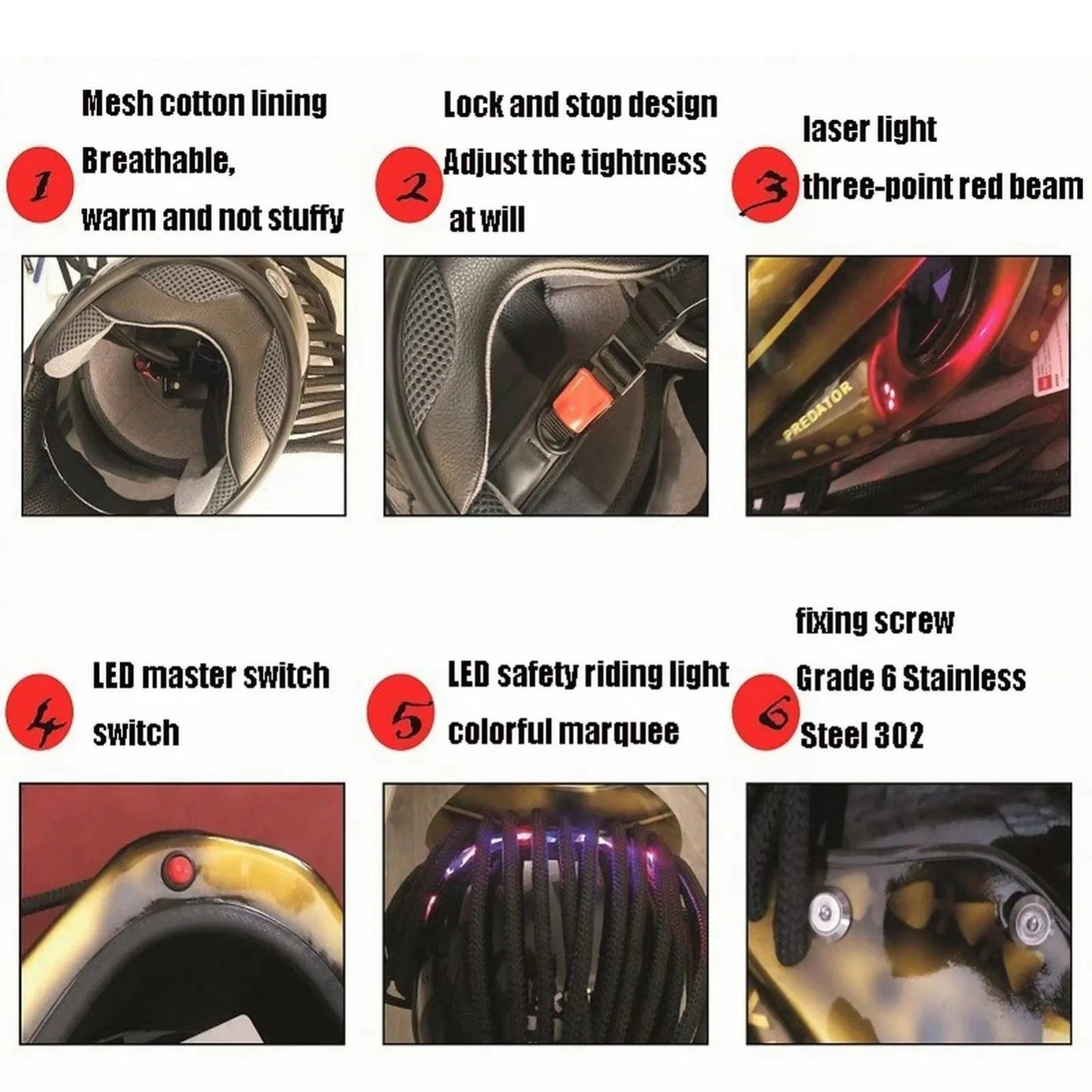 Suitable for the Iron Defeater Helmet Predator motorcycle cool full helmet Men's motorcycle riding helmet