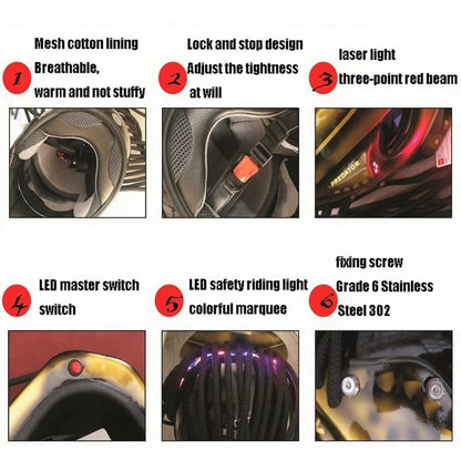 Suitable for the Iron Defeater Helmet Predator motorcycle cool full helmet Men's motorcycle riding helmet