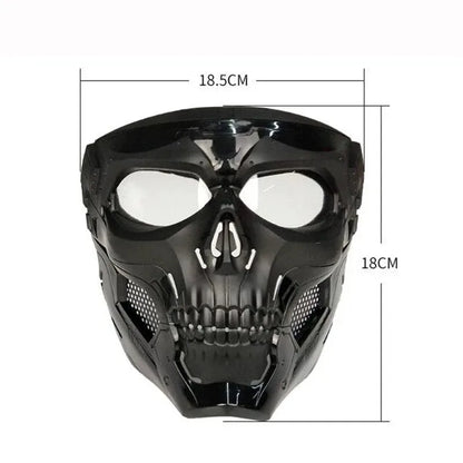 .Skull Mask Motorcycle Mask Bicycle Riding Windproof Full Face Skeleton Protective Mask Colored Goggle Tactical Cycling Bike