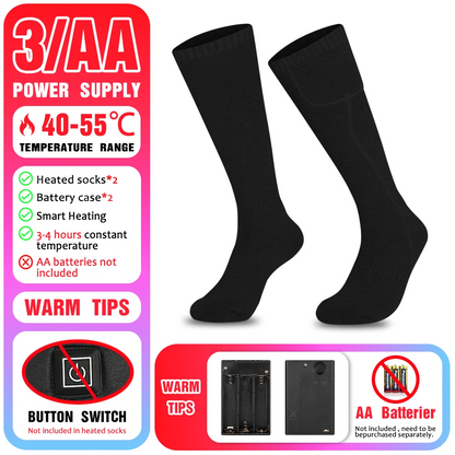 65℃ Heated Socks Winter Warm Heating Socks With Battery Case Snowmobile Electric Heated Skiing Sock Controllable Buttons outdoor