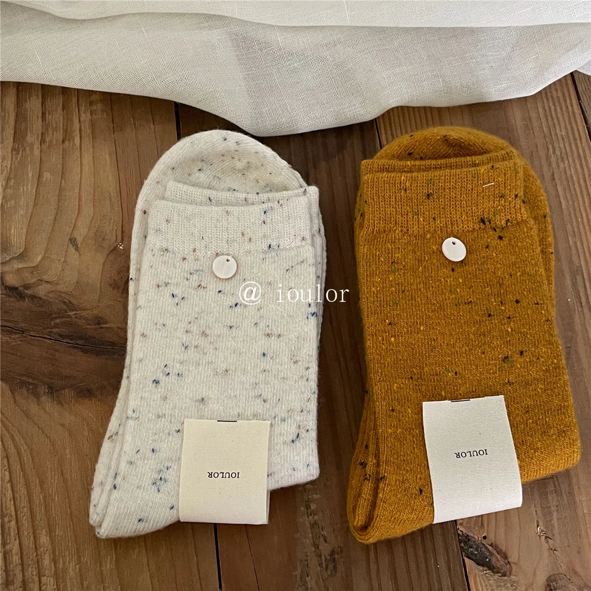 SP&CITY Colored Dotted Sheep Woolen Socks Women's Winter Warm Keeping Middle Tube Socks Casual Thick Korean Fashion Stockings