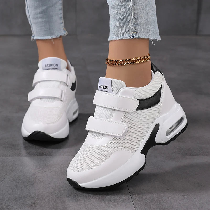 Fashion Women's Platform Shoes Invisible Height-increasing Casual Shoes Ladies Breathable Air-cushion Walking Traveling Shoes