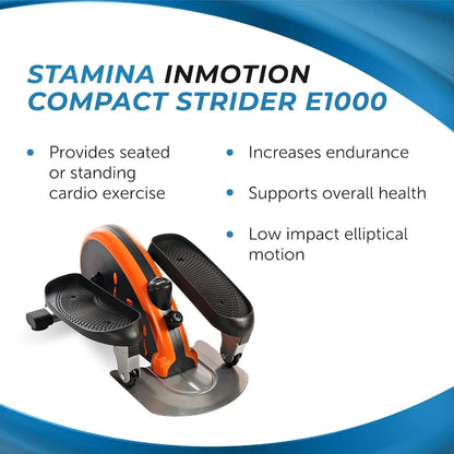 Inmotion Compact Strider Foot Exercise Machine - Under Desk Elliptical - Standing or Seated Elliptical Fitness Equipment