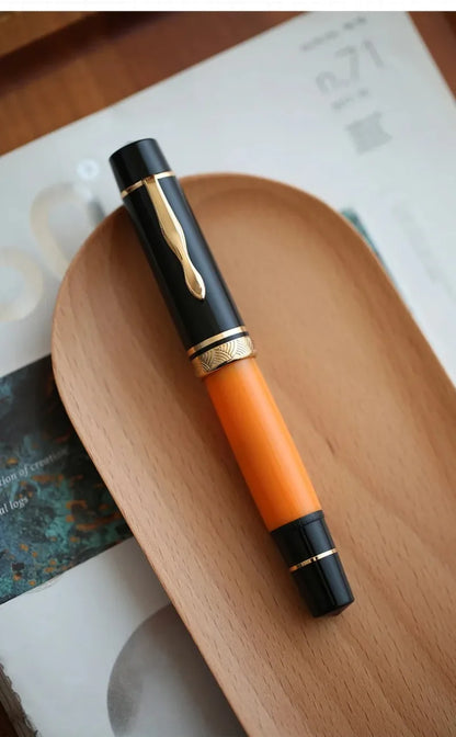 MAJOHN P139 High Quality Fountain Pen Piston Filler Resin Body Ebonite Feed Size 8 40 Nib Rotating Cap Postable Office Gift