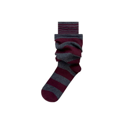 New Athletic Crew Dress Autumn Winter Sock Women Striped Versatile Pile Ankela Vertical Striped mid-calf New Trendy B8W167