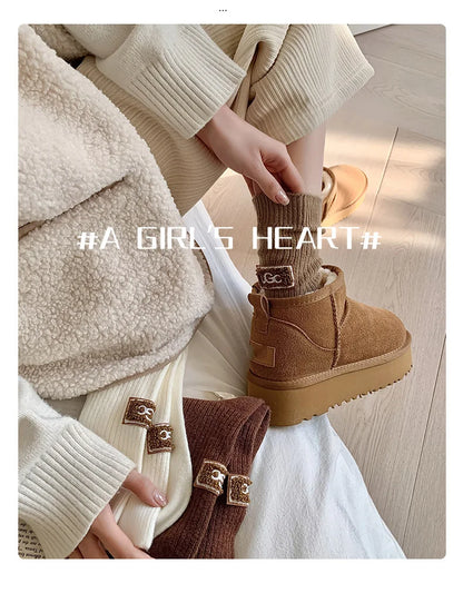 2 Pairs Cashmere Socks Winter Women Warm Wool Thickened Mid-Tube Trendy Heel Furry Label Letter Solid Color Snow Boot Socks New