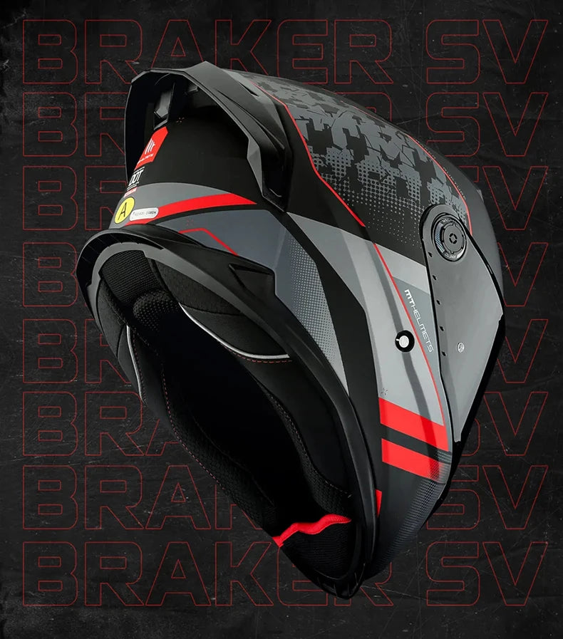 New MT Braker SV Motorcycle Helmet ECE DOT Certification Full face Double lens Racing off-road Helmet Capacetes Cascos Para Moto