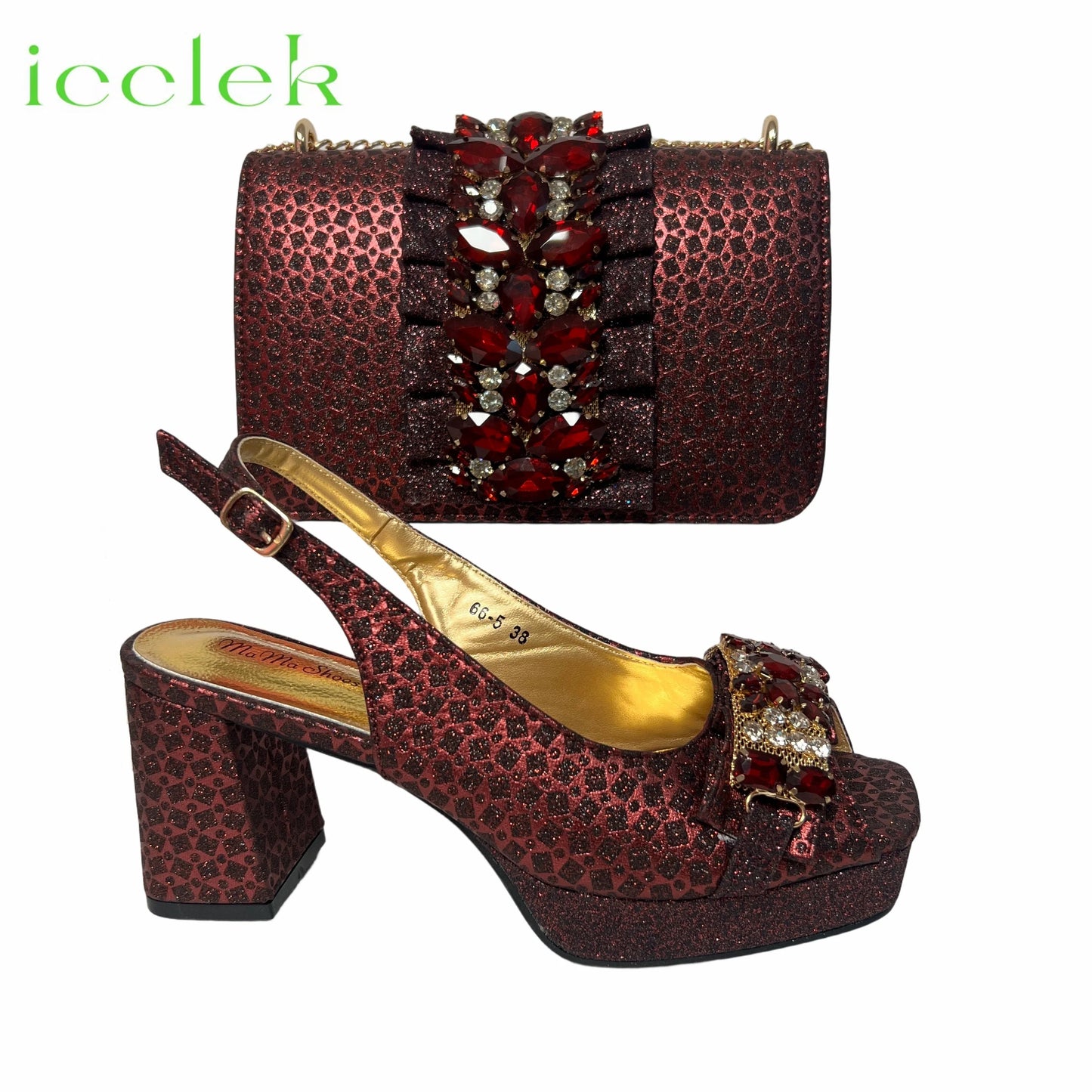2026 Shiny Italian Fashion Pointed Toe Women Heel Fashion Rhinestone Decoration Silver Color Shoes And Bag Set