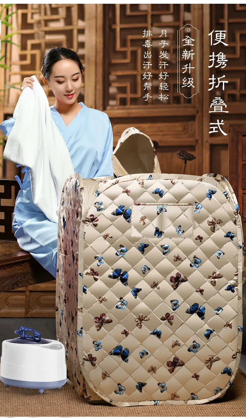 Sweat Steaming Box Household Single Steam Sauna Bath Box Sweating Whole Body Fumigation Machine Foldable Box US JP