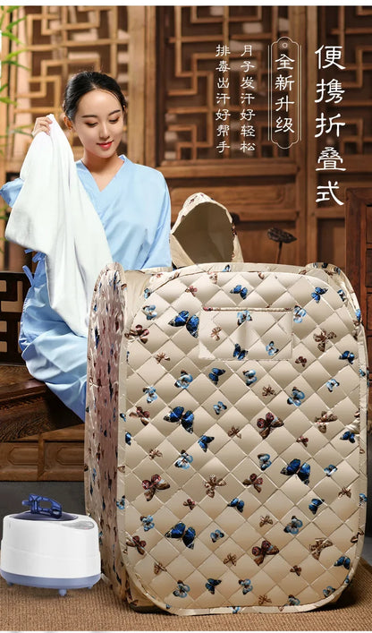 Sweat Steaming Box Household Single Steam Sauna Bath Box Sweating Whole Body Fumigation Machine Foldable Box US JP