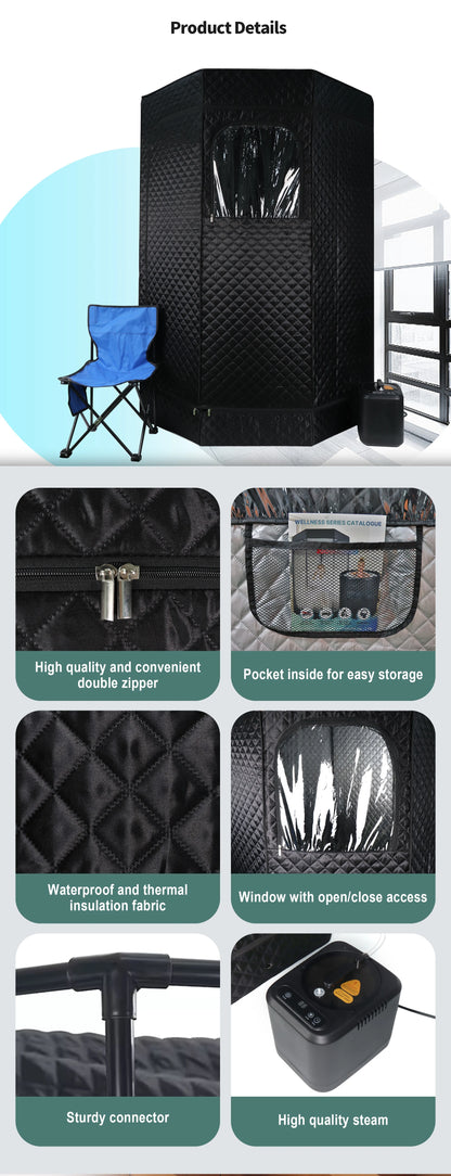 Ultimate Recovery Portable Spa Sauna Pod Red Light Steam Sauna Tent With Steamer Floor Mat Accessories