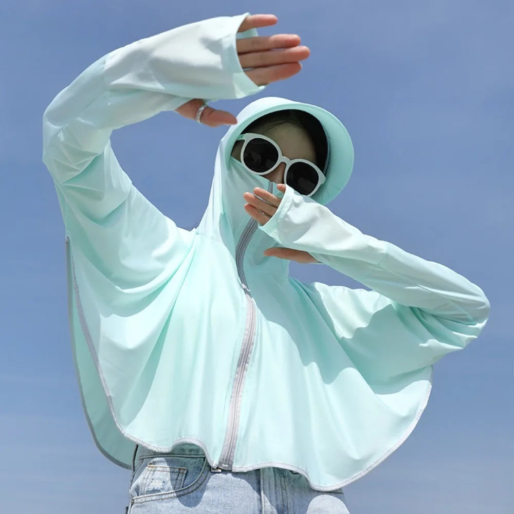 Summer Female Sun Protection Clothing UV Protection Long Sleeve Ladies Cloak Quick Dry Clothing Thin Jackets