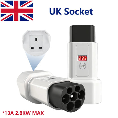 EVqiaoyi Type2 to Schuko Socket EV Adapter Type2 to 220V Converter Male Discharging Plug for IEC 62196-2 Charging Stations