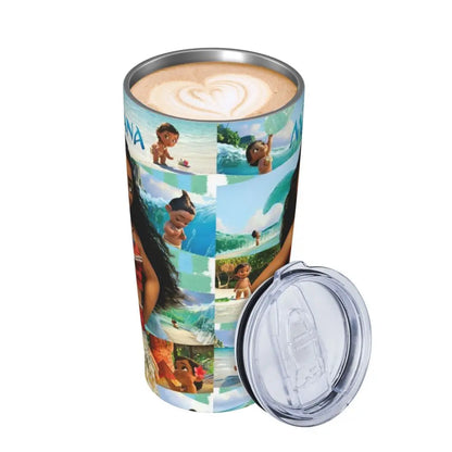 Moana and Pua Cartoon Movie Insulated Tumbler with Straws Stainless Steel Coffee Mugs Double Wall Car Bottle Cups 20oz