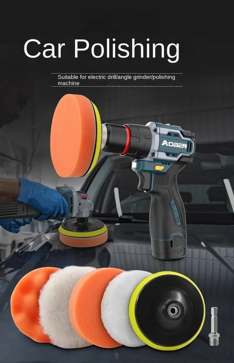 Polishing Sponge Plate Set Imitation Plush Waxing Angle Grinding Cleaning Sponge Wheel Car Beauty Set Electric Drill Polishing